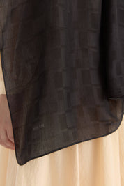 Nara Silky Natural Cotton-Floss Shawl - Black