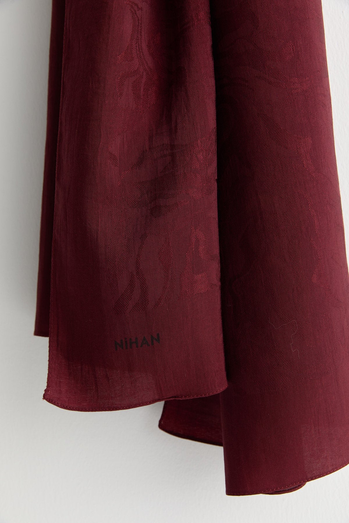 Natural Viscose Floss Scarf - Burgundy