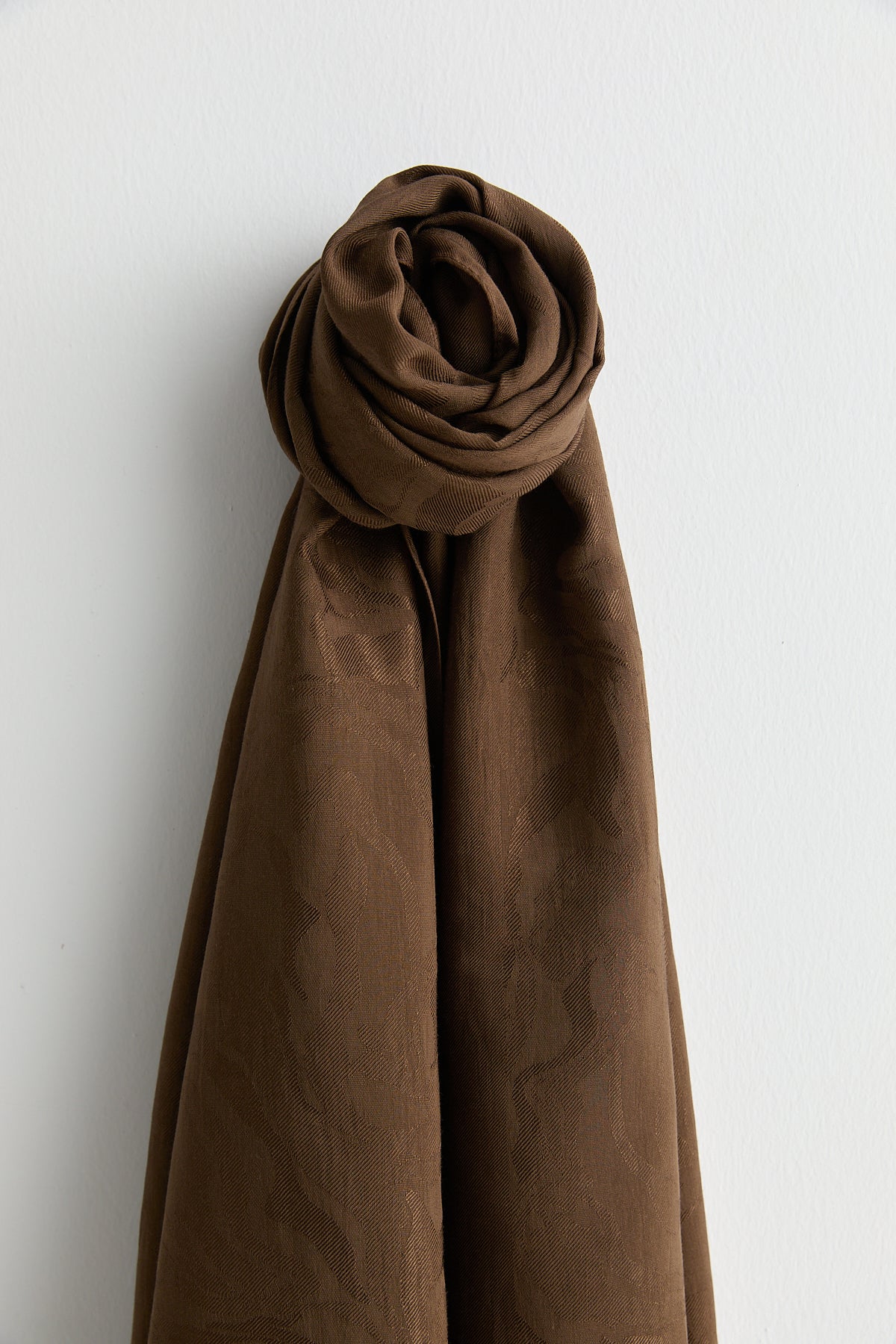 Natural Viscose Floss Scarf - Coffee
