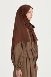 Natural Viscose Floss Scarf - Coffee