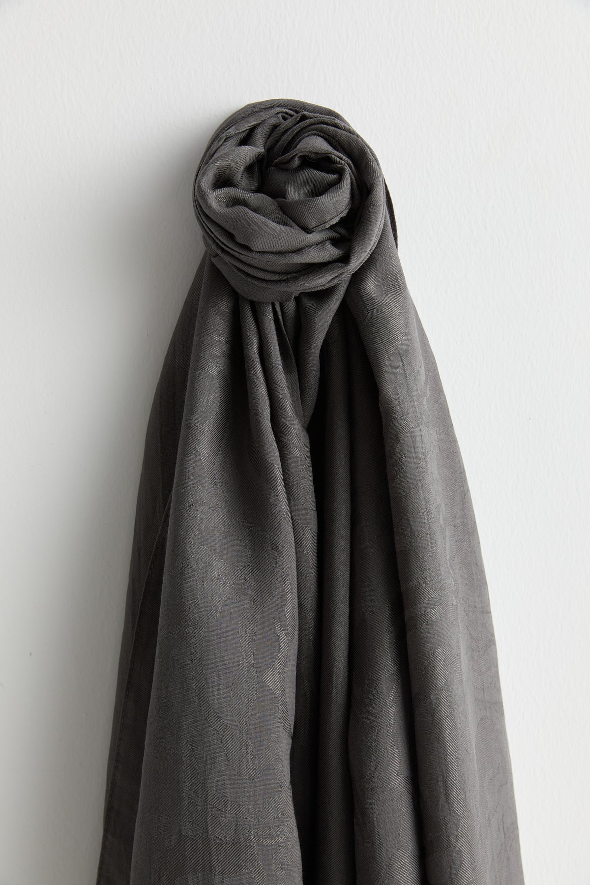 Natural Viscose Floss Scarf - Dark Grey