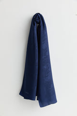Natural Viscose Floss Scarf - Navy Blue