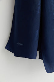Natural Viscose Floss Scarf - Navy Blue