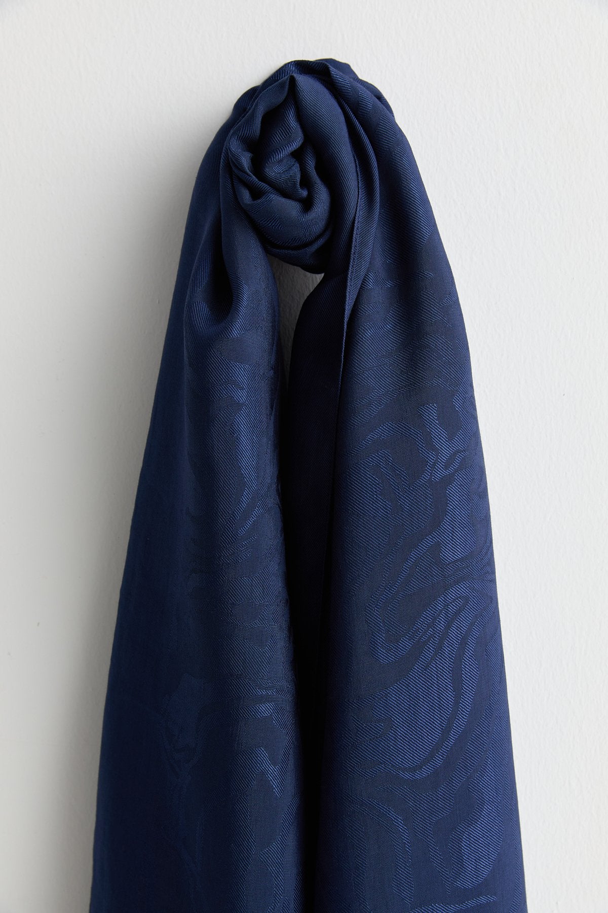 Natural Viscose Floss Scarf - Navy Blue