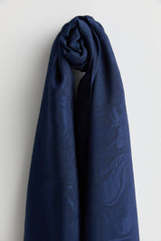 Natural Viscose Floss Scarf - Navy Blue