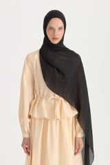 Natural Viscose Floss Scarf - Black