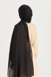 Natural Viscose Floss Scarf - Black