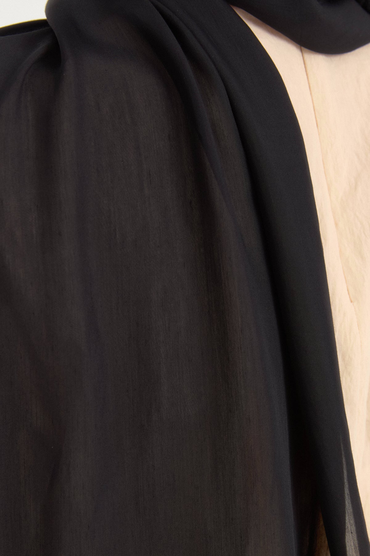 Natural Viscose Floss Scarf - Black