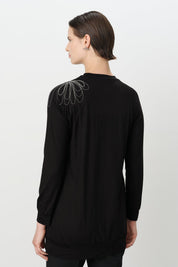 Tunic with Chain Detail on the Shoulder - Black