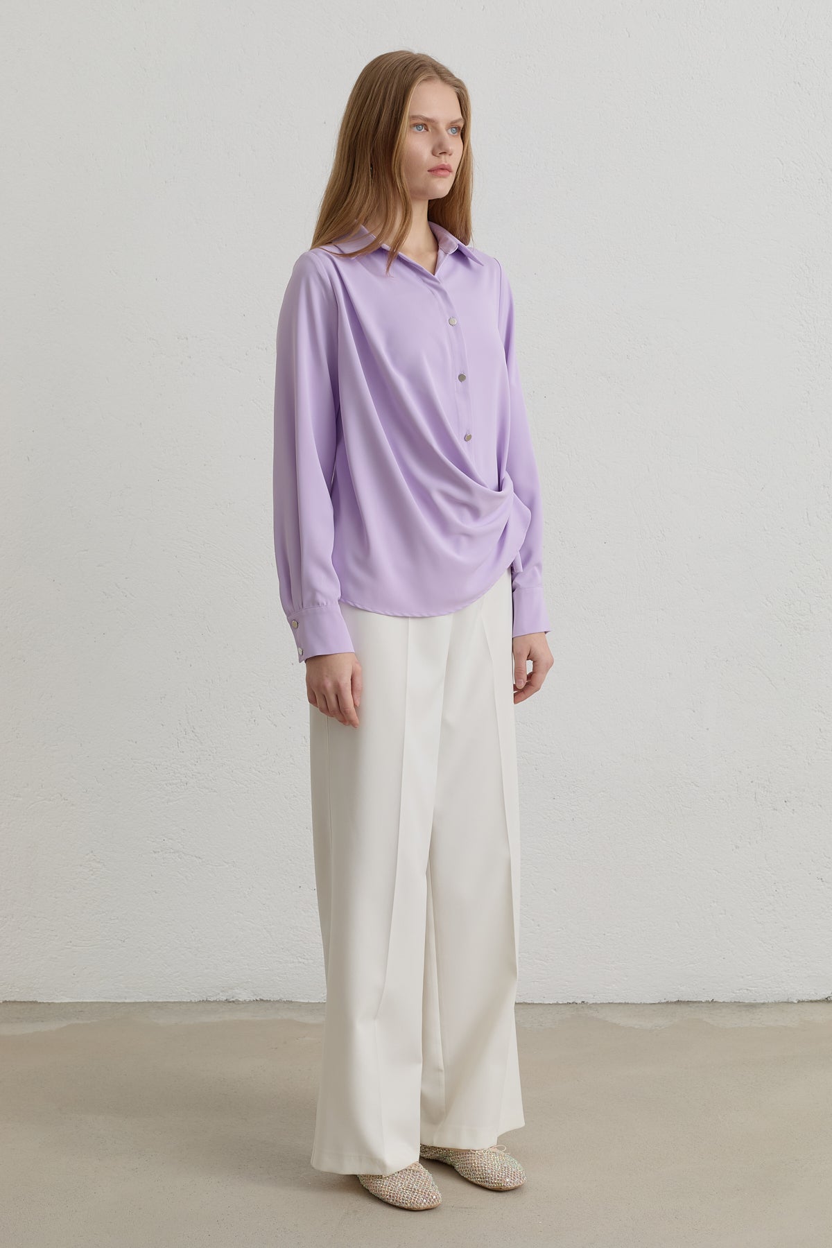 Snap-Front Shirt - Lilac