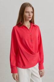 Snap-Front Shirt - Coral