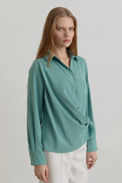 Snap-Button Shirt - Aqua Green