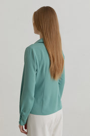 Snap-Button Shirt - Aqua Green