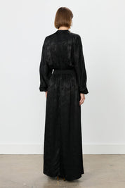 Front Zip Jacquard Dress - Black