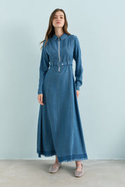 Front-Zip Tencel Dress - Ice