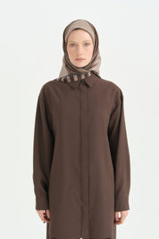 Orbis Twill İpek Eşarp - Kahve