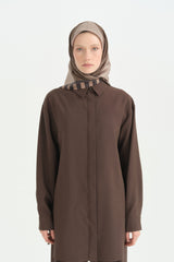 Orbis Twill İpek Eşarp - Kahve