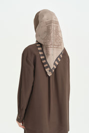 Orbis Twill İpek Eşarp - Kahve