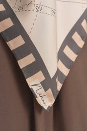 Orbis Twill İpek Eşarp - Kahve