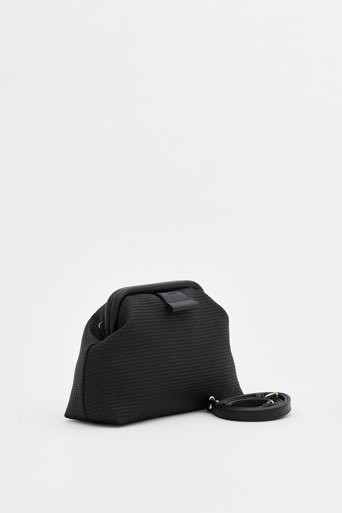 Knitted Crossbody Bag - Black