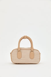 Knitted Crossbody Bag - Beige