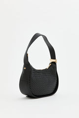 Knitted Shoulder Bag - Black