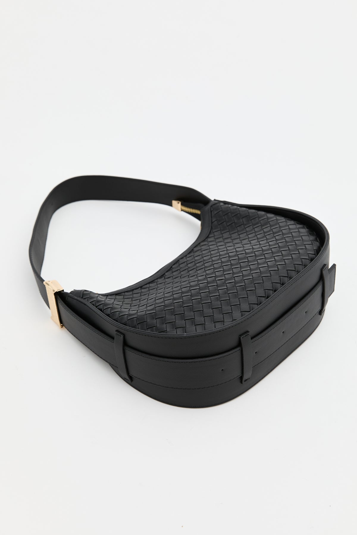Knitted Shoulder Bag - Black