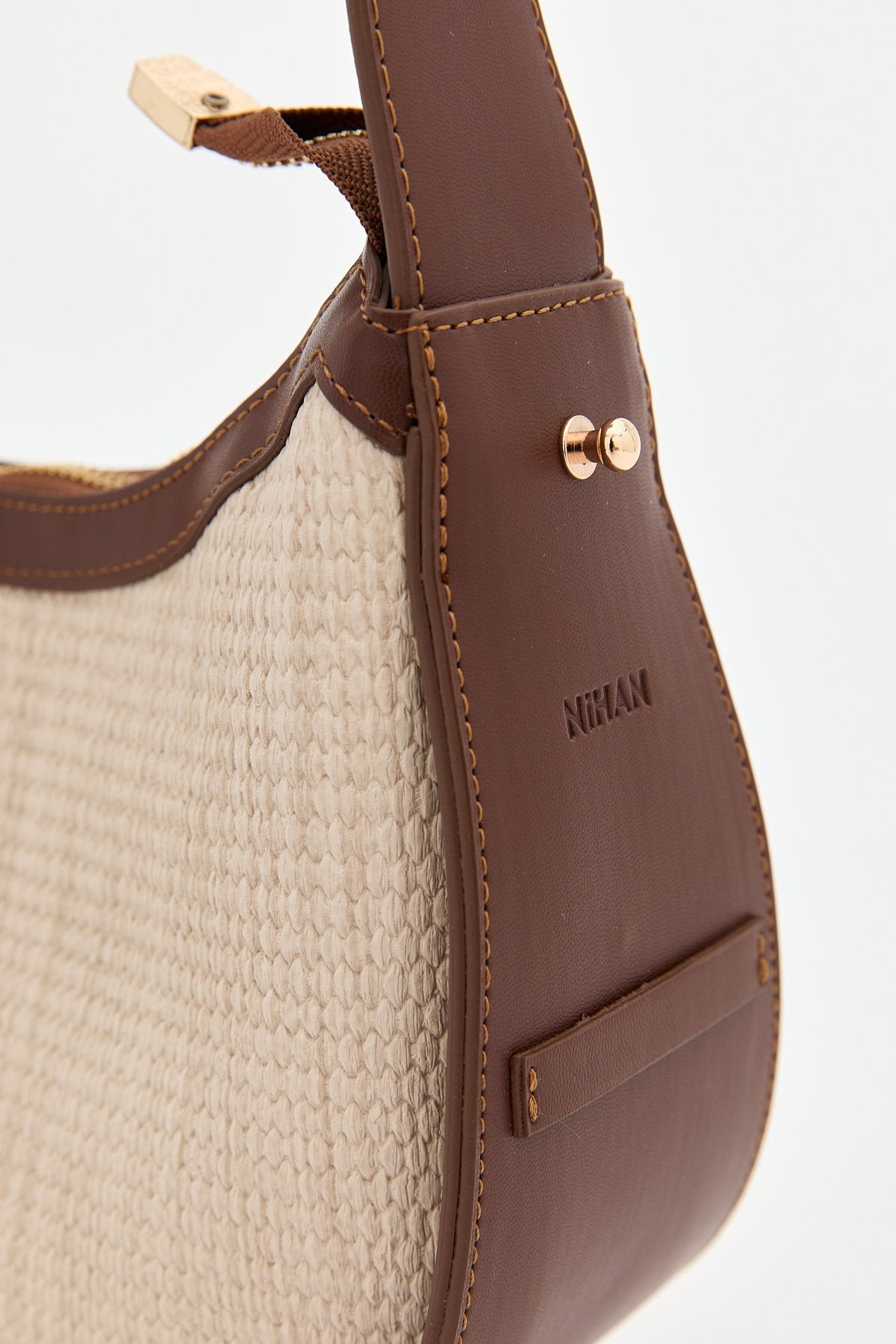 Knitted Shoulder Bag - Beige