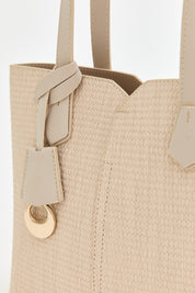 Knitted Tote Bag - Beige
