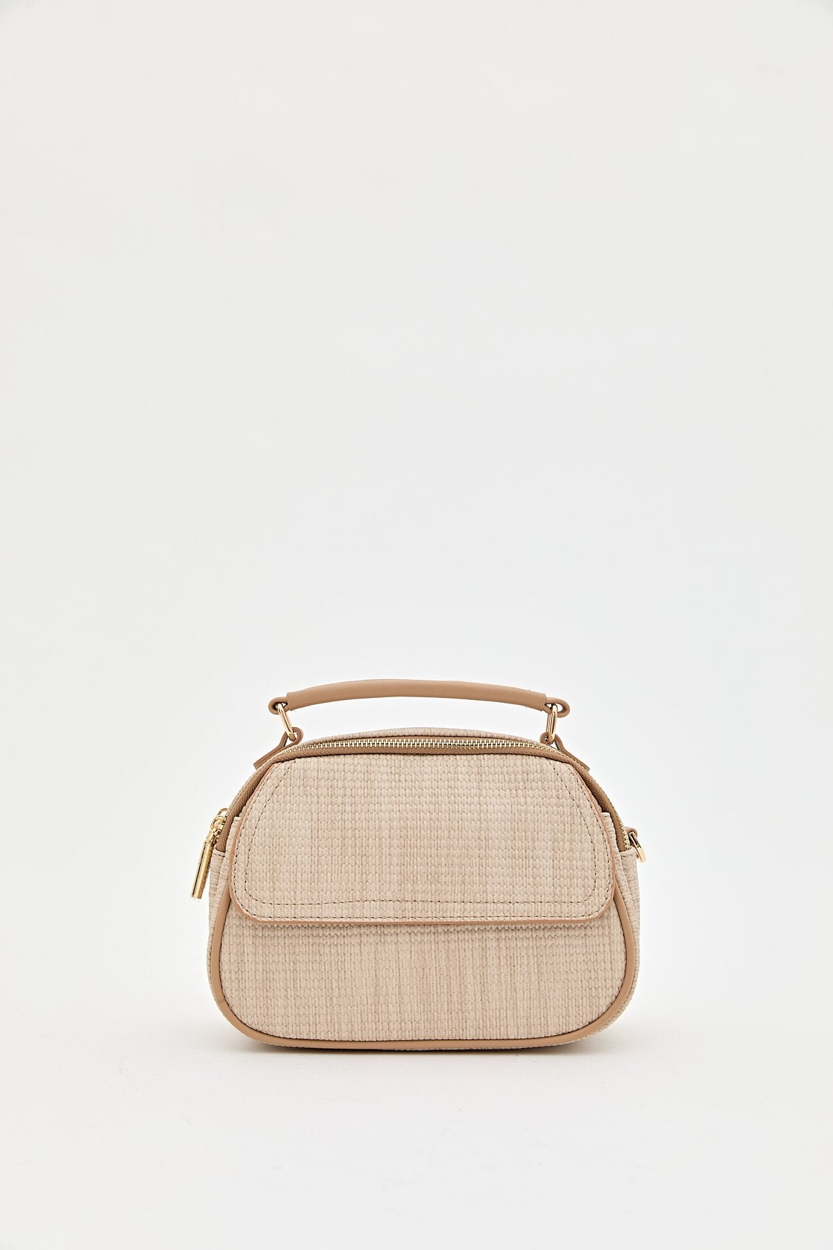 Braided Crossbody Bag - Beige