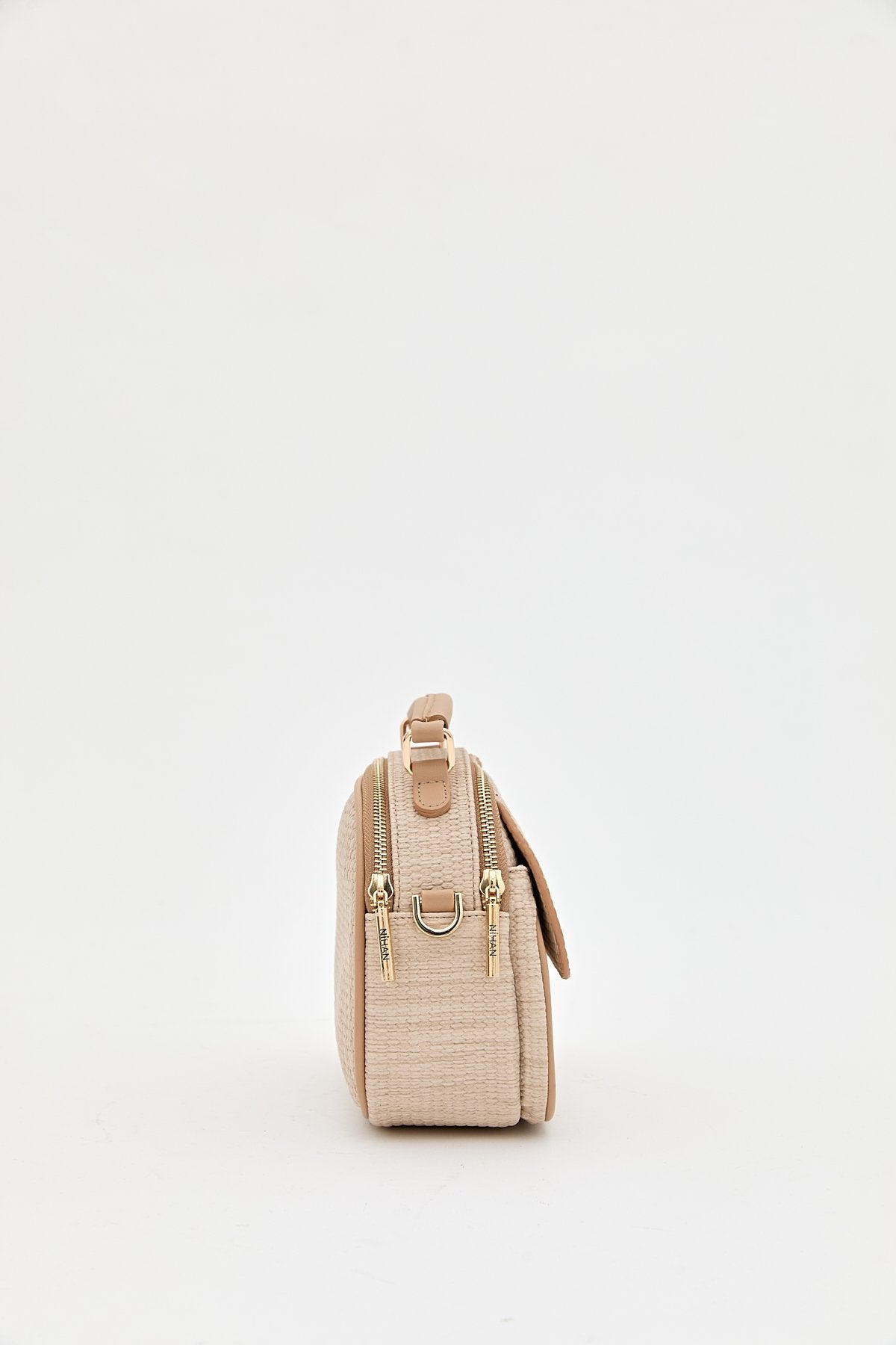 Braided Crossbody Bag - Beige