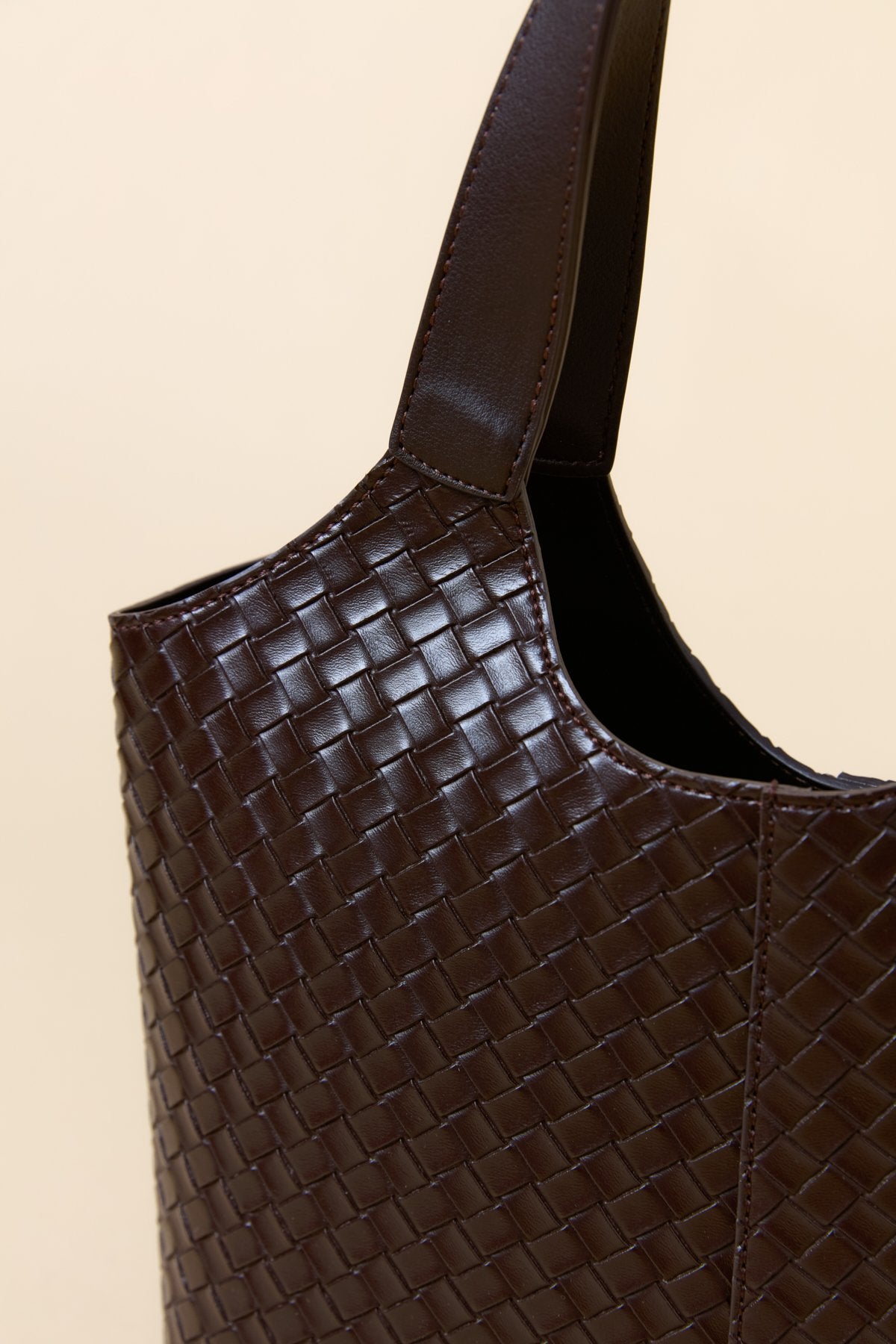 Braided Handbag - Coffee