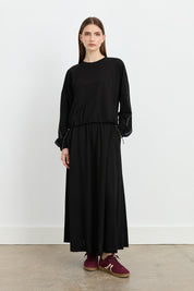 Knitted Skirt and Blouse Set - Black