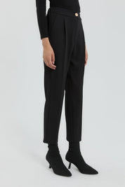 Knitted Carrot Pants - Black
