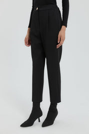 Knitted Carrot Pants - Black