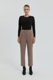 Örme Havuç Pantolon - Vizon