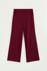 Örme Palazzo Pantolon - Bordo