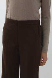 Knitted Palazzo Trousers - Brown