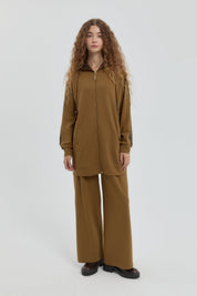 Örme Pantolon Tunik Takım - Olive