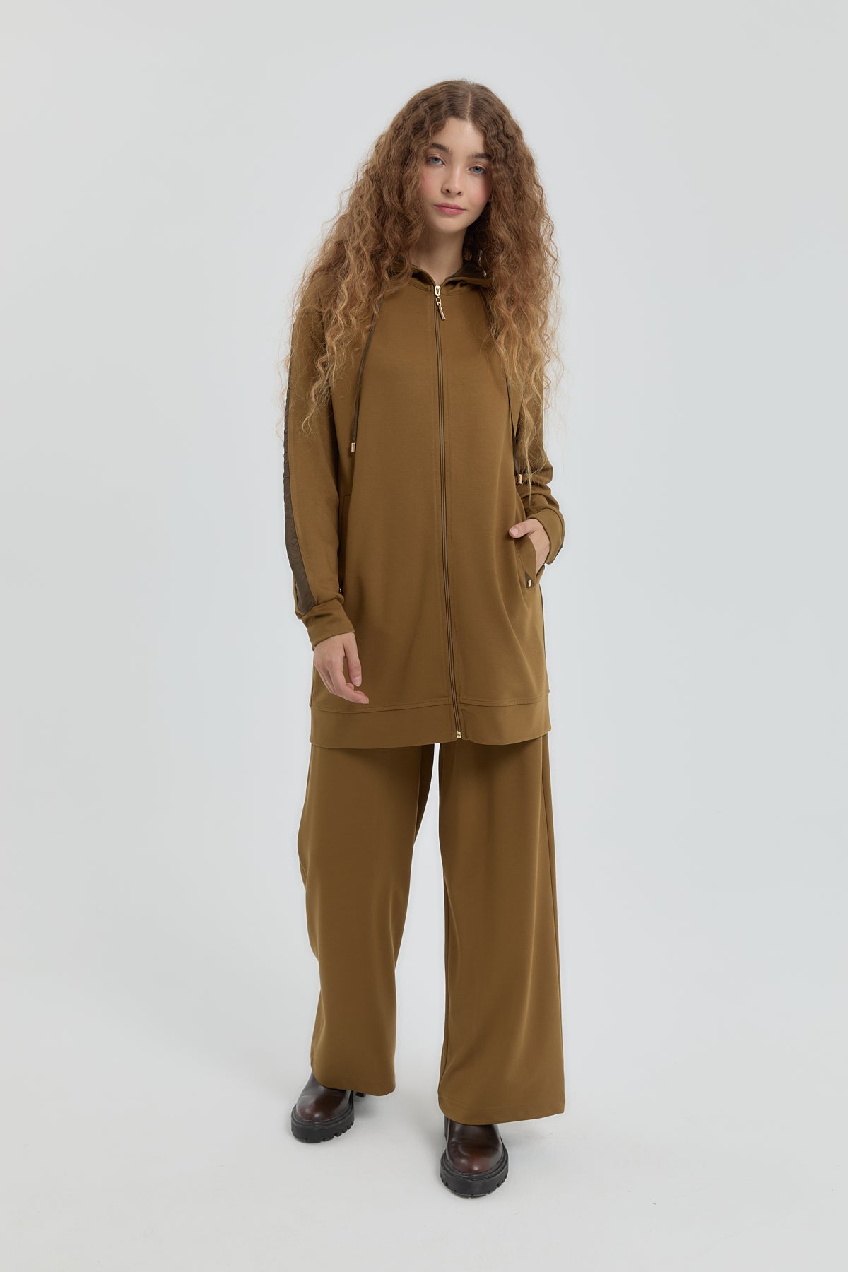 Örme Pantolon Tunik Takım - Olive