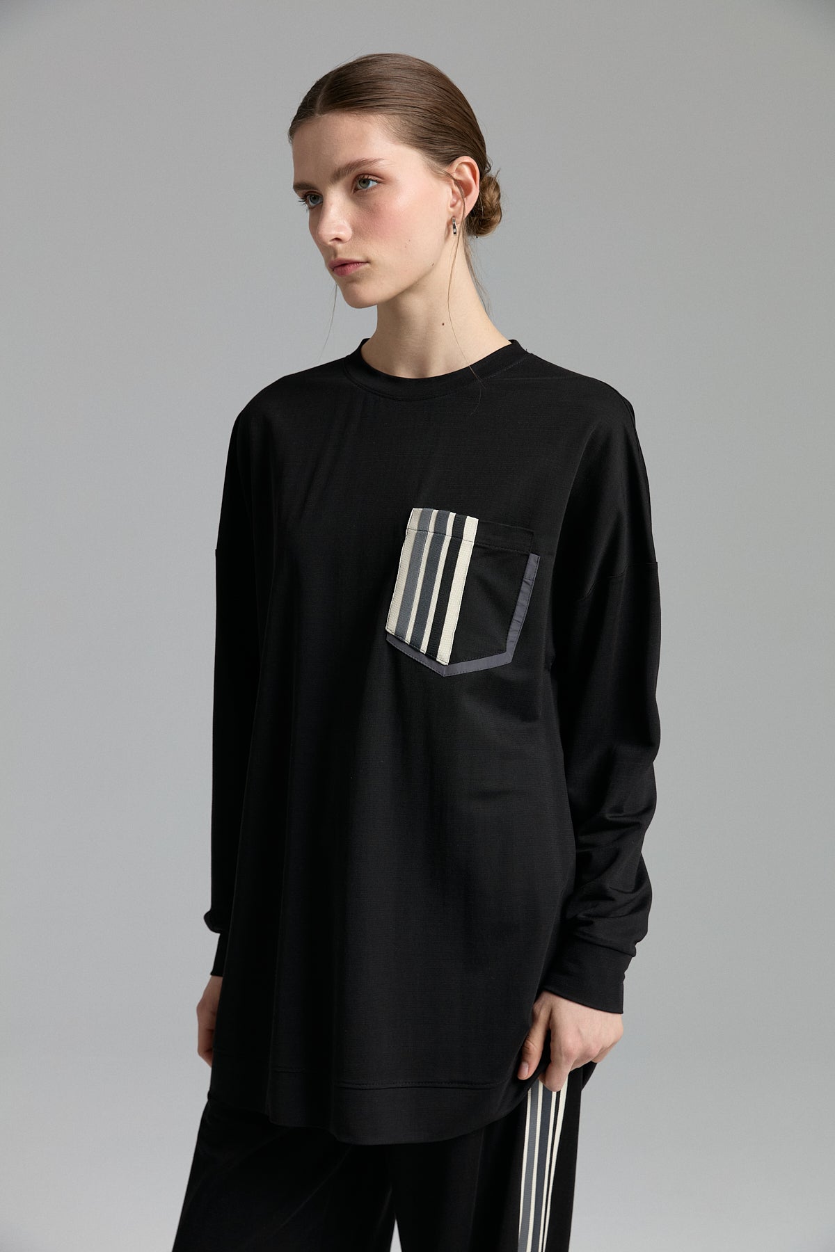 Örme Pantolon Tunik Takım - Siyah