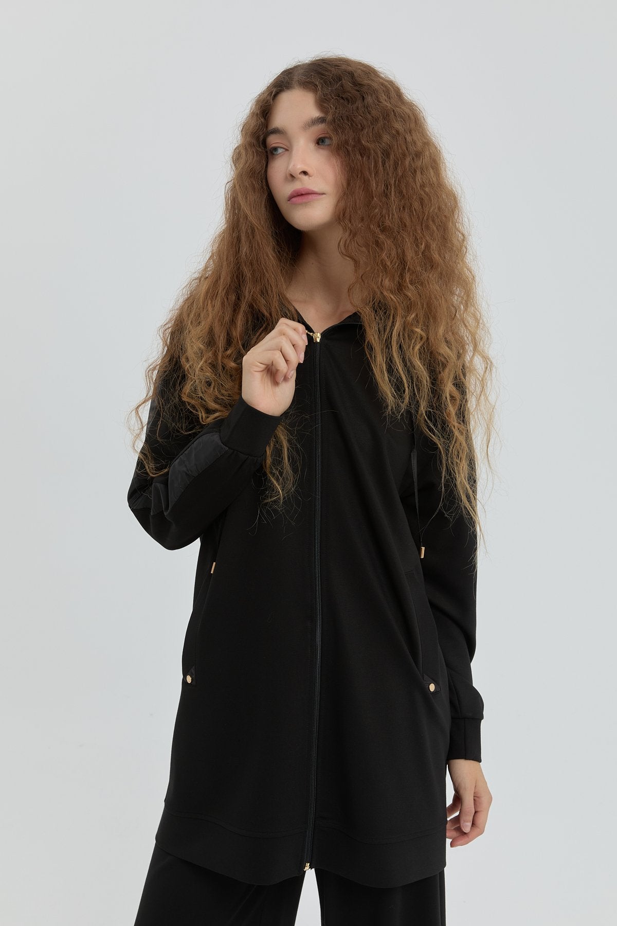 Örme Pantolon Tunik Takım - Siyah