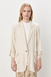 Oversize Blazer Ceket - Bej