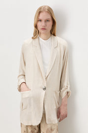 Oversize Blazer Ceket - Bej