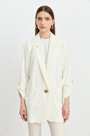 Oversize Blazer Ceket - Ekru