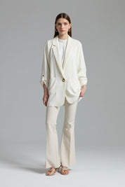 Oversize Blazer Ceket - Ekru