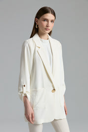 Oversize Blazer Ceket - Ekru