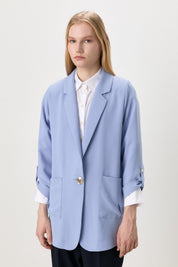 Oversize Blazer Ceket - Mavi