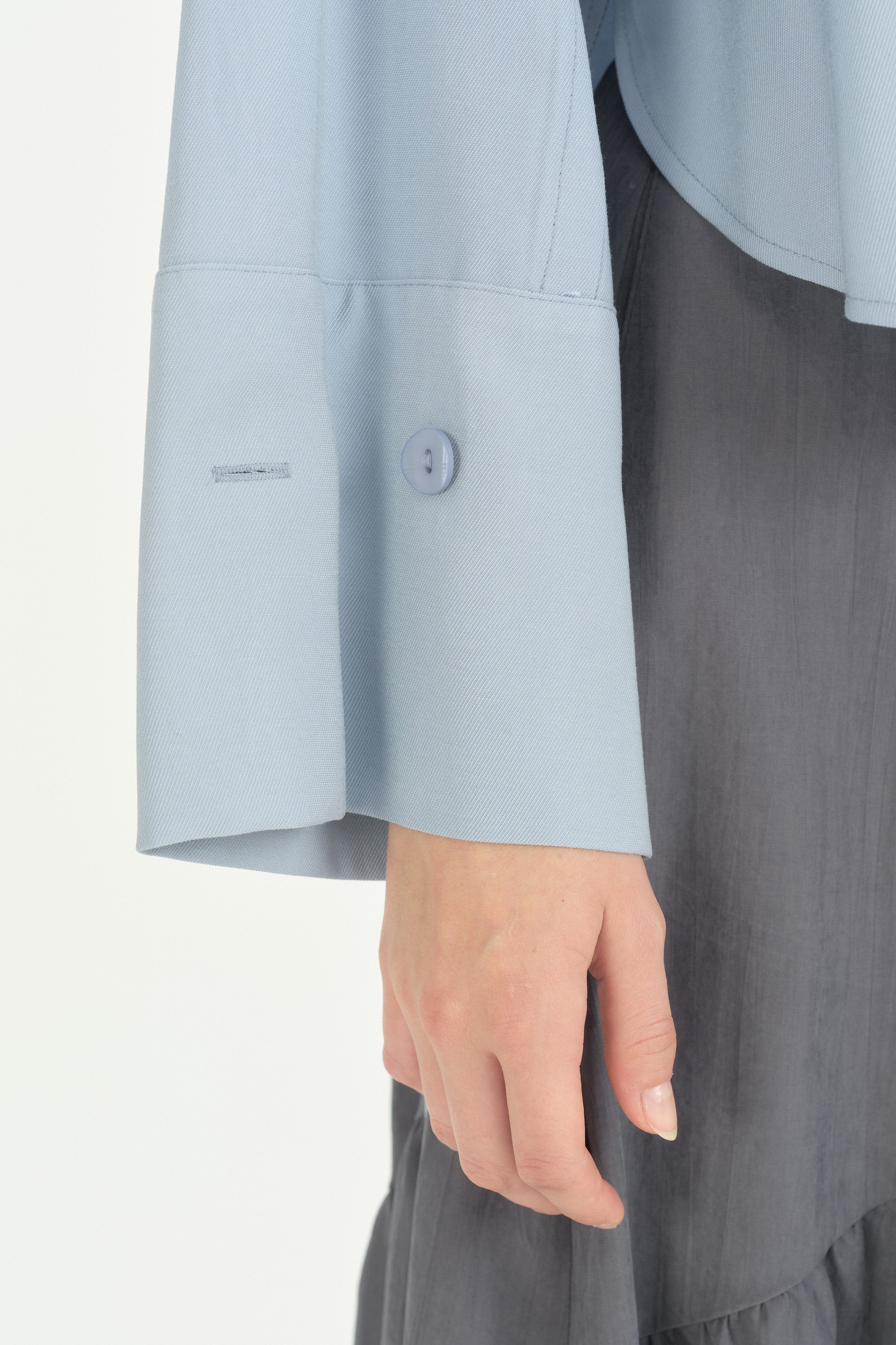 Oversize Formlu Modal Gömlek - Açık Mavi