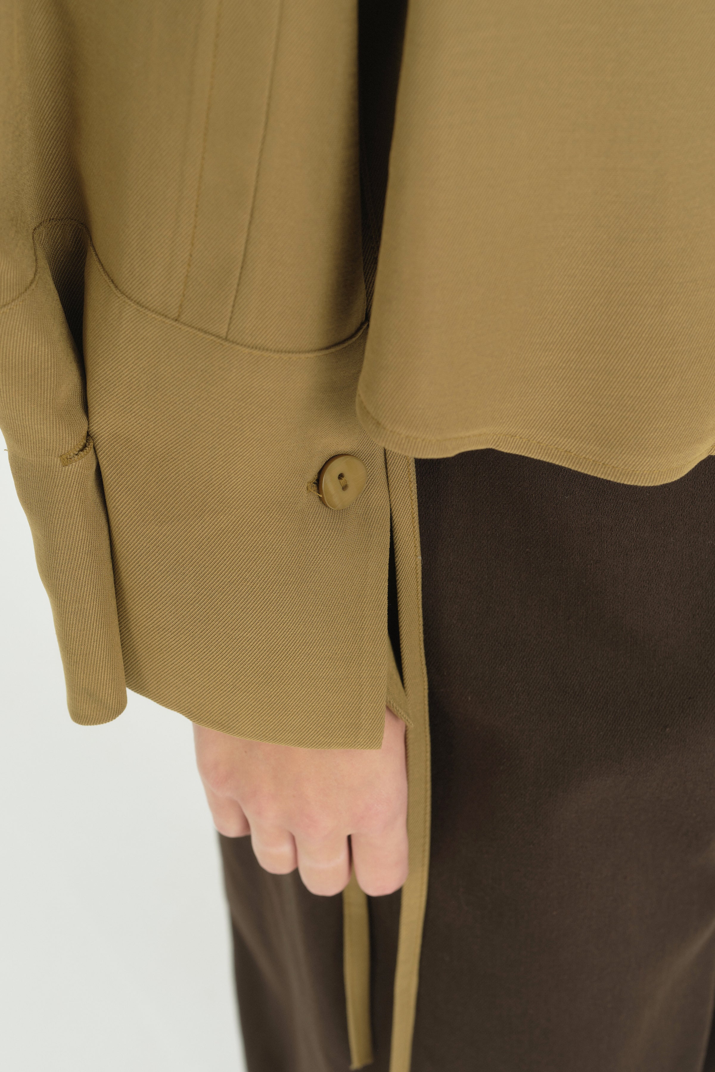 Oversize Formlu Modal Gömlek - Olive
